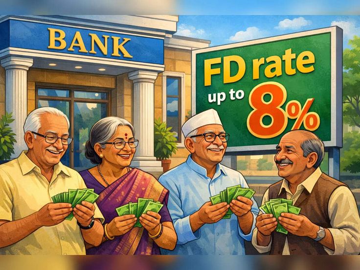 fd rate up to 8% for senior citizens investing for five years; know full list of banks